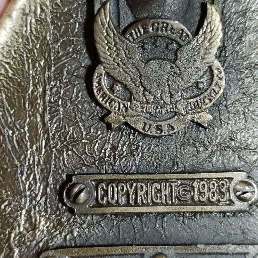 Vintage Unicorn Belt Buckle Great American USA Purple Enamel Mythical Magical